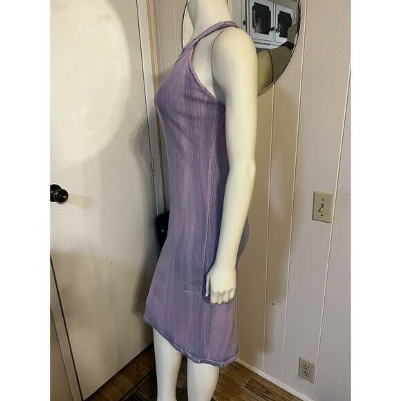 Young Fabulous & Broke Small Robbie Midi Dress Acid Dyed Lavender Purple Ribbed - Picture 3 of 7